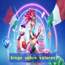 bingo sobre valores para imprimir