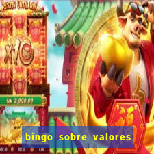 bingo sobre valores para imprimir