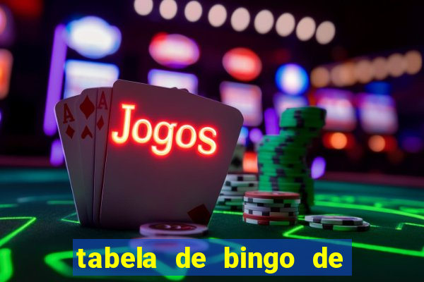 tabela de bingo de 1 a 100