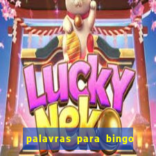 palavras para bingo cha de bebe