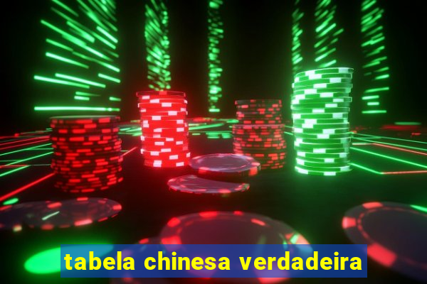 tabela chinesa verdadeira