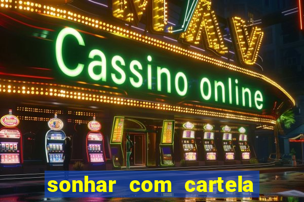 sonhar com cartela de bingo