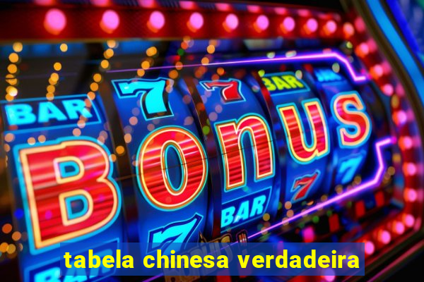 tabela chinesa verdadeira